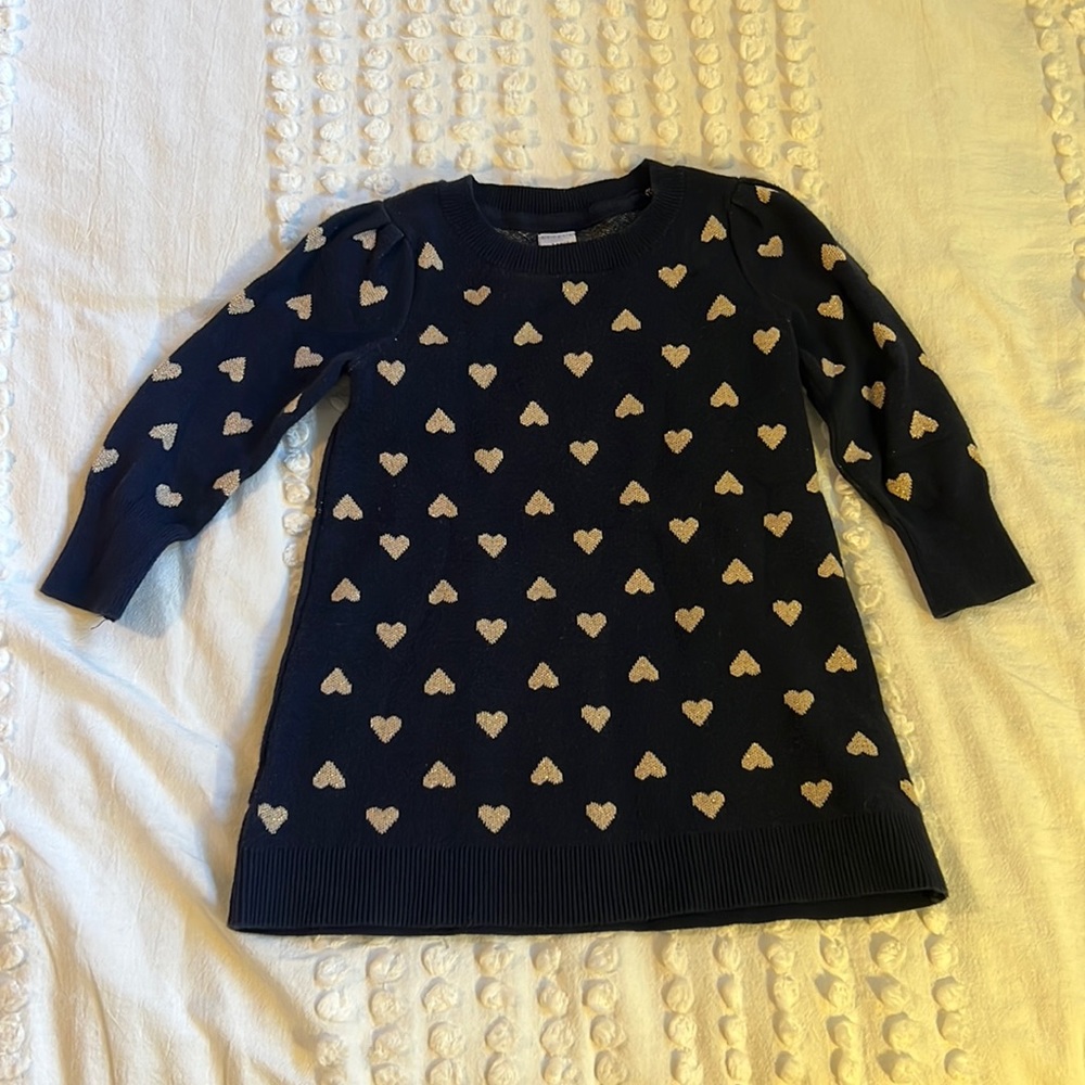 Gap navy heart sweater dress 2T
